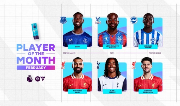 英超2月最佳候選：貝托、馬特塔、明特、薩拉赫、斯賓塞、索博